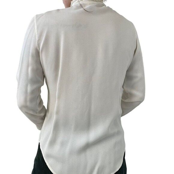 Vintage Ellen Tracy White Romantic Dark Academia Floral Button Blouse Sz S - Picture 8 of 11